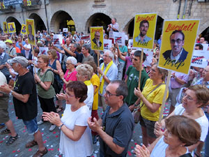 Concentraci&oacute; a la pla&ccedil;a del Vi per la independ&egrave;ncia i la llibertat dels presos pol&iacute;tics