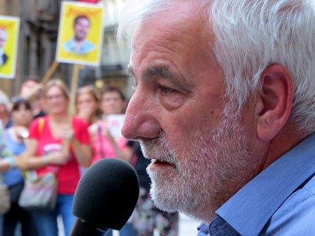 Concentraci&oacute; per la llibertat dels presos pol&iacute;tics a la pla&ccedil;a del Vi