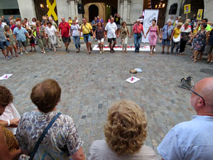 Concentraci&oacute; a la pla&ccedil;a del Vi per la independ&egrave;ncia i la llibertat dels presos pol&iacute;tics