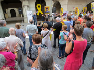 Concentraci&oacute; a la pla&ccedil;a del Vi per la independ&egrave;ncia i la llibertat dels presos pol&iacute;tics