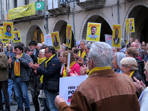Concentraci&oacute; a la pla&ccedil;a del Vi per la independ&egrave;ncia i la llibertat dels presos pol&iacute;tics