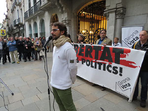 Concentraci&oacute; a la pla&ccedil;a del Vi per la independ&egrave;ncia i la llibertat dels presos pol&iacute;tics