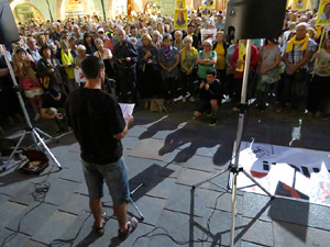 Concentraci&oacute; a la pla&ccedil;a del Vi per la independ&egrave;ncia i la llibertat dels presos pol&iacute;tics