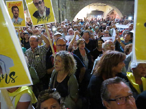 Concentraci&oacute; a la pla&ccedil;a del Vi per la independ&egrave;ncia i la llibertat dels presos pol&iacute;tics
