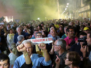 Concentraci&oacute; a la pla&ccedil;a del Vi per la independ&egrave;ncia i la llibertat dels presos pol&iacute;tics