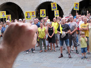 Concentraci&oacute; a la pla&ccedil;a del Vi per la independ&egrave;ncia i la llibertat dels presos pol&iacute;tics