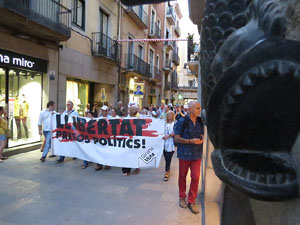 Concentraci&oacute; a la pla&ccedil;a del Vi per la independ&egrave;ncia i la llibertat dels presos pol&iacute;tics