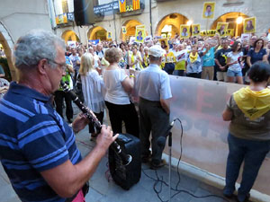 Concentraci&oacute; a la pla&ccedil;a del Vi per la independ&egrave;ncia i la llibertat dels presos pol&iacute;tics