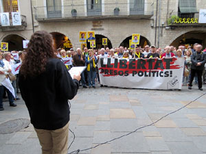 Concentraci&oacute; a la pla&ccedil;a del Vi per la independ&egrave;ncia i la llibertat dels presos pol&iacute;tics