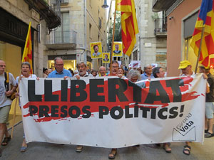 Concentraci&oacute; a la pla&ccedil;a del Vi per la independ&egrave;ncia i la llibertat dels presos pol&iacute;tics