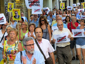 Concentraci&oacute; a la pla&ccedil;a del Vi per la independ&egrave;ncia i la llibertat dels presos pol&iacute;tics