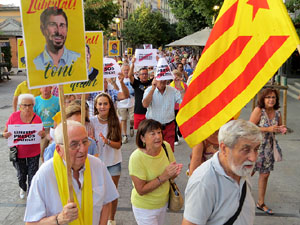 Concentraci&oacute; a la pla&ccedil;a del Vi per la independ&egrave;ncia i la llibertat dels presos pol&iacute;tics