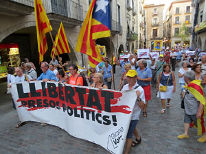 Concentraci&oacute; a la pla&ccedil;a del Vi per la independ&egrave;ncia i la llibertat dels presos pol&iacute;tics