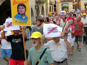 Concentraci&oacute; a la pla&ccedil;a del Vi per la independ&egrave;ncia i la llibertat dels presos pol&iacute;tics