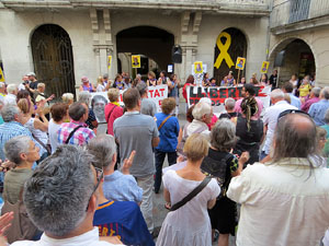 Concentraci&oacute; a la pla&ccedil;a del Vi per la independ&egrave;ncia i la llibertat dels presos pol&iacute;tics
