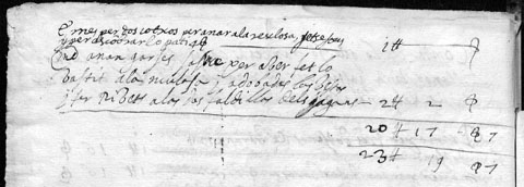 6 de juliol de 1635 (Manual d'Acords) on consta els cost d'adobar l'&Agrave;liga, els gegants, els Dracs i la Mulassa que estaven mols 'espatllats' i el nom del artes&agrave;. Acord de pagament