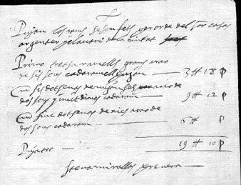 6 de juliol de 1635 (Manual d'Acords) on consta els cost d'adobar l'&Agrave;liga, els gegants, els Dracs i la Mulassa que estaven mols 'espatllats' i el nom del artes&agrave;. Acord de pagament