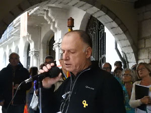Diada Nacional 2019. Concentraci&oacute; a la pla&ccedil;a del Vi, lectura del manifest i cant de Els Segadors
