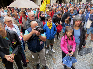 Diada Nacional 2019. Concentraci&oacute; a la pla&ccedil;a del Vi, lectura del manifest i cant de Els Segadors