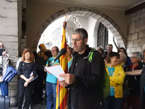 Diada Nacional 2019. Concentraci&oacute; a la pla&ccedil;a del Vi, lectura del manifest i cant de Els Segadors
