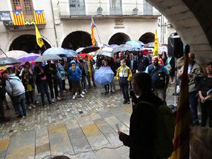 Diada Nacional 2019. Concentraci&oacute; a la pla&ccedil;a del Vi, lectura del manifest i cant de Els Segadors