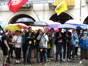 Diada Nacional 2019. Concentraci&oacute; a la pla&ccedil;a del Vi, lectura del manifest i cant de Els Segadors