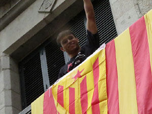 Diada Nacional 2019. Concentraci&oacute; a la pla&ccedil;a del Vi, lectura del manifest i cant de Els Segadors