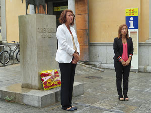 Diada Nacional 2019. Homenatge floral a Carles Rahola a la Rambla de la Llibertat