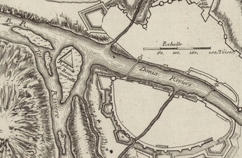 Detall de 'Girone, ville forte d'Espagne, de la province de Catalogne. Elle fut prise par l'Arm&eacute;e du roy dans la campagne de 1694 '. 1694