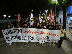 Manifestaci&oacute; per la llibertat dels nou CRD's detinguts a Sabadell i altres poblacions