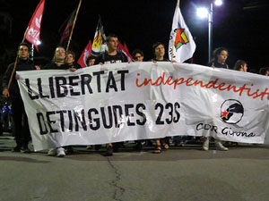 Manifestaci&oacute; per la llibertat dels nou CRD's detinguts a Sabadell i altres poblacions
