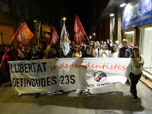 Manifestaci&oacute; per la llibertat dels nou CRD's detinguts a Sabadell i altres poblacions