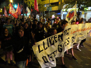 Manifestaci&oacute; per la llibertat dels nou CRD's detinguts a Sabadell i altres poblacions