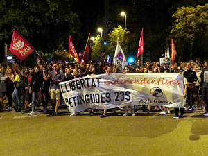 Manifestaci&oacute; per la llibertat dels nou CRD's detinguts a Sabadell i altres poblacions