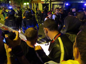 Manifestaci&oacute; per la llibertat dels nou CRD's detinguts a Sabadell i altres poblacions