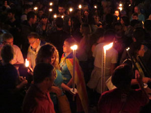 Marxa de Torxes de Girona per commemorar l'1-O