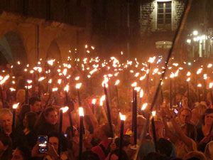 Marxa de Torxes de Girona per commemorar l'1-O