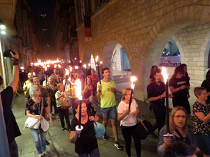 Marxa de Torxes de Girona per commemorar l'1-O