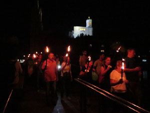 Marxa de Torxes de Girona per commemorar l'1-O