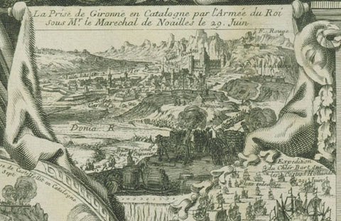 L'arriv&eacute;e subite de Monseigneur le Dauphin, avec l'arm&eacute;e du Roy a Espierre, le aoust [sic] 1694. Detall, 1695