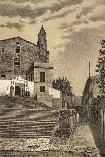 Les casernes de Sant Dom&egrave;nec, ubicades al convent hom&ograve;nim. 1883