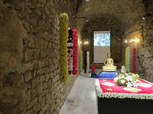Temps de Flors 2019. Instal&middot;laci&oacute; floral Memorial Mahatma Gandhi al soterrani II de la Torre Gironella