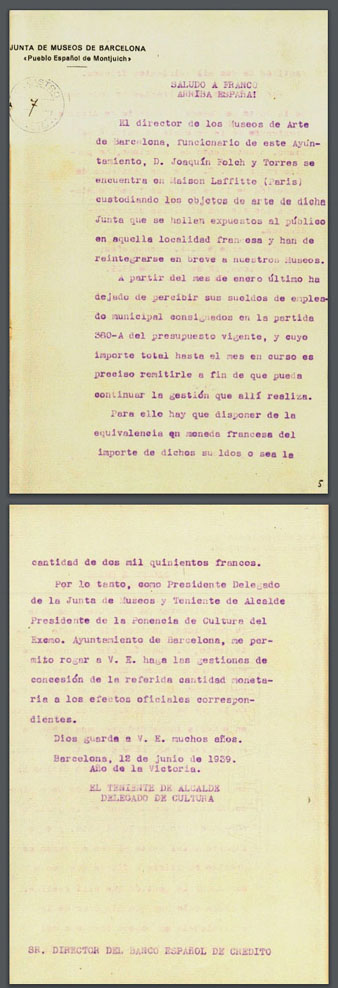 Retorn de les obres exposades a Par&iacute;s. 1939