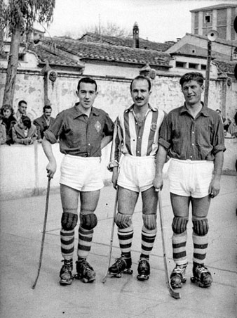 Partit d'hoquei a la pista de Vista Alegre. 10 de febrer 1952