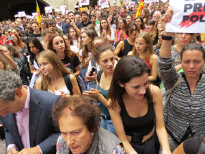 Concentraci&oacute; de rebuig de la sent&egrave;ncia a la pla&ccedil;a del Vi