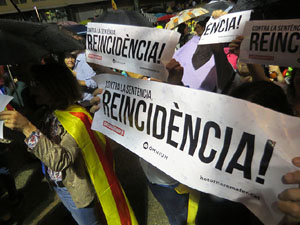Concentraci&oacute; de rebuig de la sent&egrave;ncia a la pla&ccedil;a de l'U d'octubre de 2017
