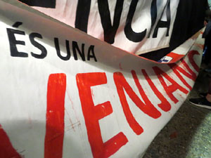 Concentraci&oacute; de rebuig de la sent&egrave;ncia a la pla&ccedil;a de l'U d'octubre de 2017