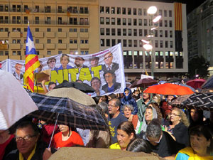 Concentraci&oacute; de rebuig de la sent&egrave;ncia a la pla&ccedil;a de l'U d'octubre de 2017