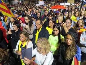 Concentraci&oacute; de rebuig de la sent&egrave;ncia a la pla&ccedil;a de l'U d'octubre de 2017