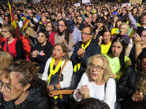 Concentraci&oacute; de rebuig de la sent&egrave;ncia a la pla&ccedil;a de l'U d'octubre de 2017